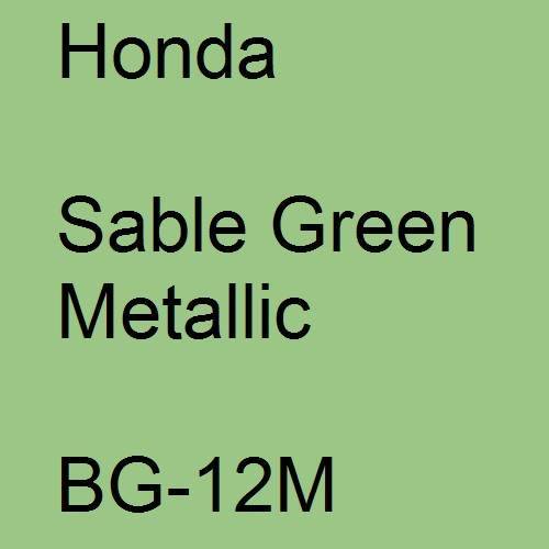 Honda, Sable Green Metallic, BG-12M.